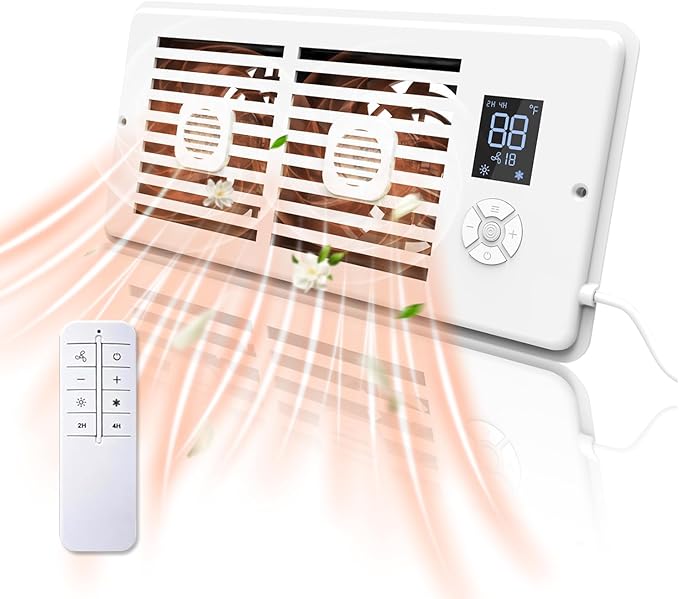 Register Booster Fan, 10-Speed Smart Thermostat AC Vent Fan - Image 2