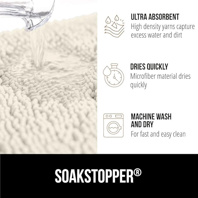 GORILLA GRIP SOAKSTOPPER Dog Door Mat, 30x20 Machine Washable Rug Absorbent - Image 5