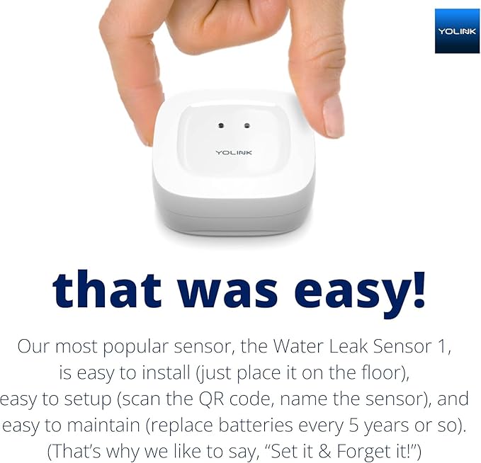 YoLink Water Leak Starter Kit: Hub + 6 Leak Sensor 1, LoRa Long-Range, - Image 5