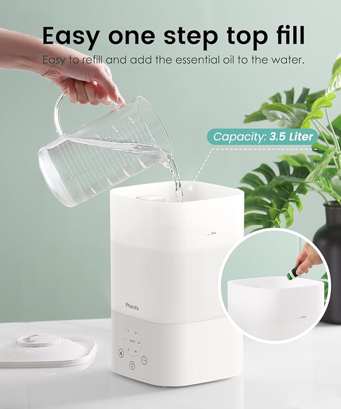 Humidifiers for Bedroom Home, 3.5L Top Fill Air Cool Mist Humidifiers for Baby - Image 2