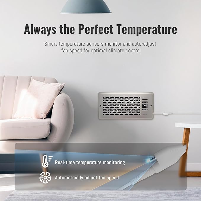Register Booster Fan for 4" x 10" Register Holes, Quiet Vent Fan Booster - Image 7