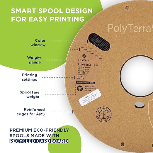 Polymaker PolyTerra Matte PLA 3D Printer Filament – Hides Layer Lines, AMS - Image 9