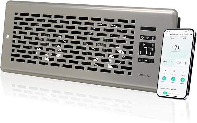 Register Booster Fan for 4" x 12" Register Holes, Quiet Vent Fan Booster by SANYCASA