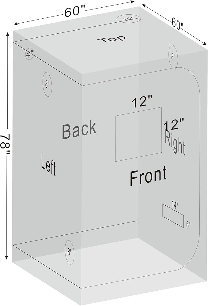 Grow Tent 60"x60"x78" Growing Tents - Image 9