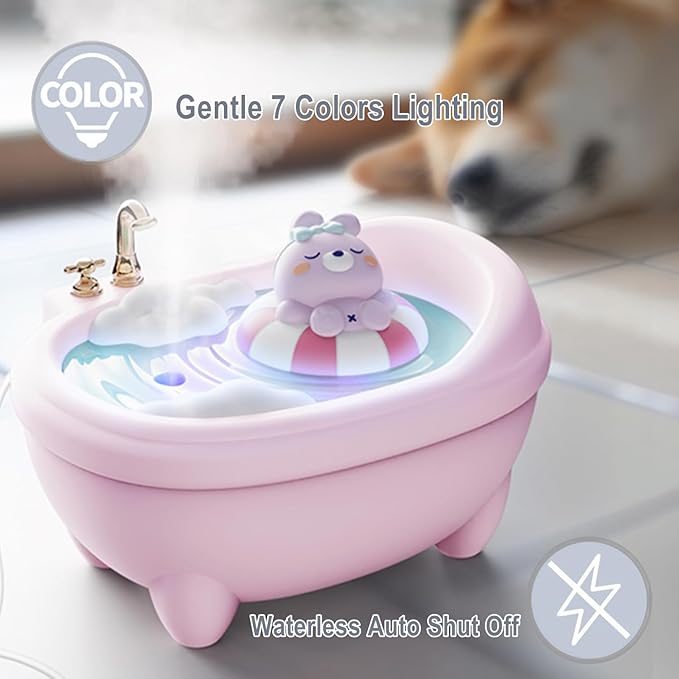 Cute Pink Mini Humidifier for Bedroom & Office, Top Fill 0.34L, Cool Mist - Image 4