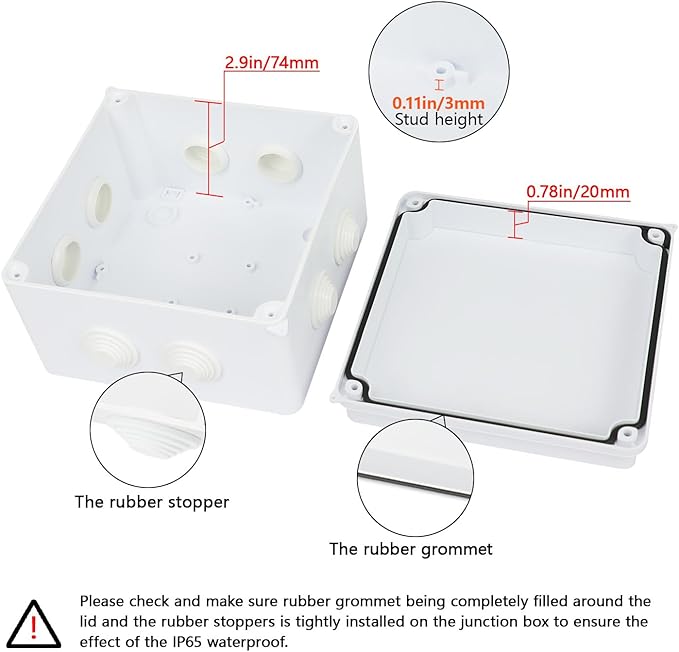 LeMotech Junction Box, ABS Plastic IP65 Waterproof and Dustproof, Universal - Image 4