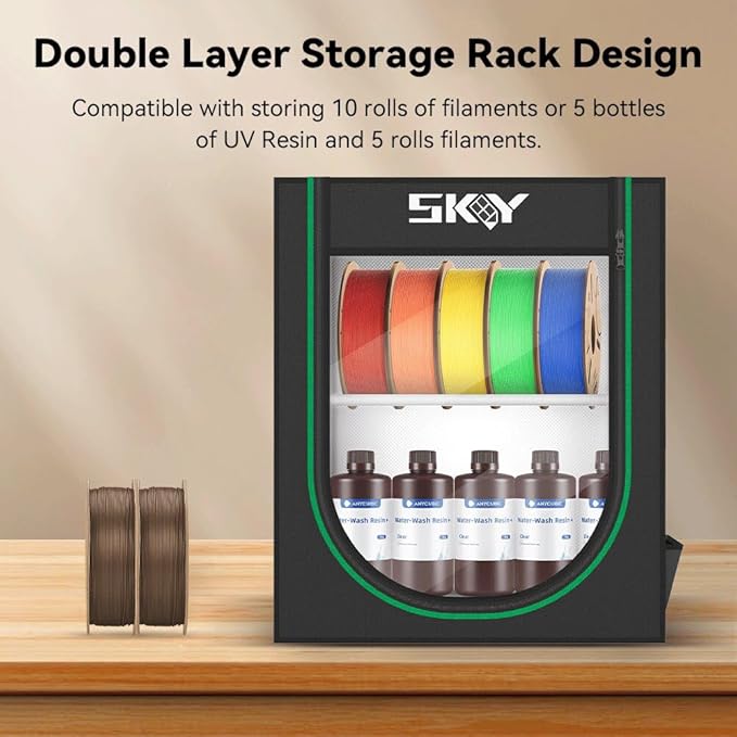 Skouphy 3D Printer Filament Storage Box, 2-Tier Storage Shelves - Image 4