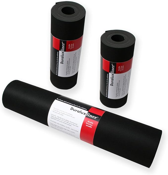 Trimmable, Non-Adhesive, Dual Use Black Shelf Liner | Black, Waterproof & by DuraLux