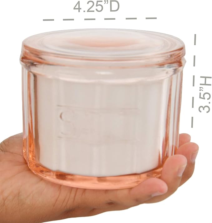HOME-X Depression Style Pink Glass Salt Cellar - Image 4