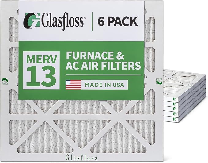Glasfloss 22x22x1 MERV 13 AC & Furnace Air Filters. Box of 6. Actual Size: - Image 5