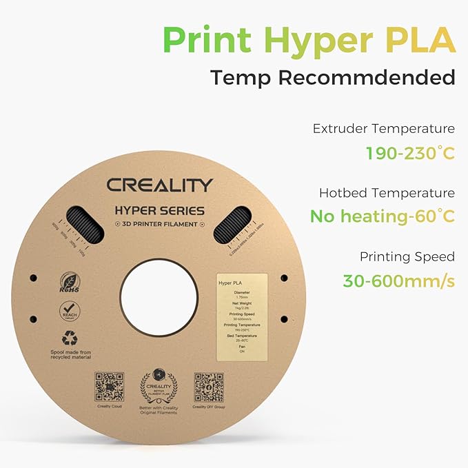 Creality Hyper PLA Filament Black 2KG, No-Tangling Stronger Toughness Fit Most - Image 6