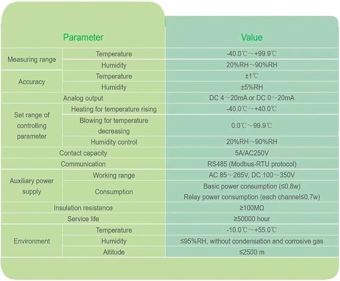 WHD20R-11 Rail Installation Humidity Temperature Controller - Image 3