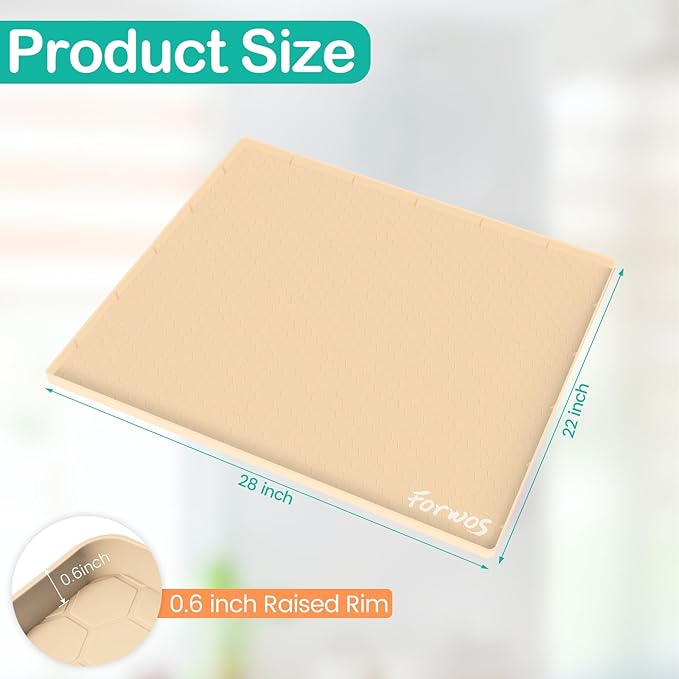 Waterproof Under Sink Mat 28" x 22", Silicone Cabinet Liner, Rubber Protector - Image 2