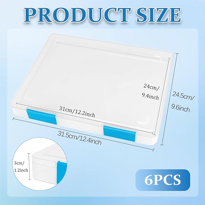 ZILAMGOO 6 Pcs Clear Plastic Document Storage Box, A4 File Box Paper Organizers - Image 2