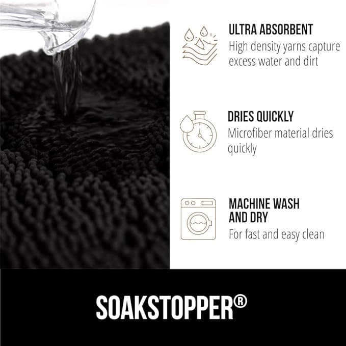 GORILLA GRIP SOAKSTOPPER Dog Door Mat, 60x36 Machine Washable Rug Absorbent - Image 4
