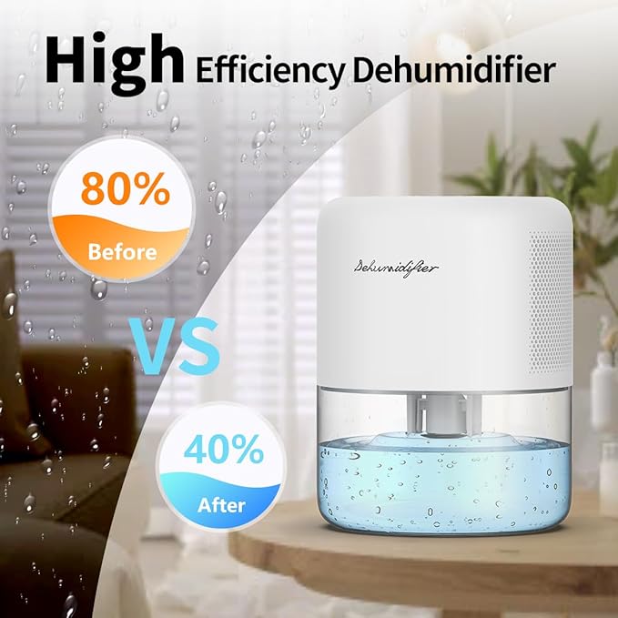 Dehumidifier for Home Small Quiet Dehumidifiers for 44OZ Water Tank Auto - Image 2
