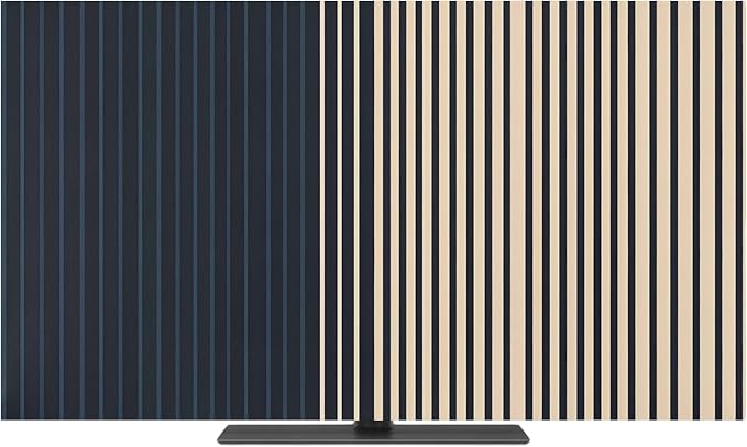 Deep Blue Line Color Block Indoor TV Cover, Elastic TV Screen Protector Modern - Image 2