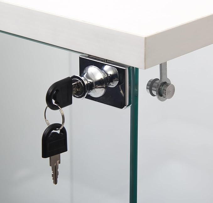 Yoluckea 3 Shelves Glass Display Cabinet - Image 6