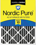 Nordic Pure 16x25x4 Pleated MERV 10 Plus Carbon Air Filter 1 Pack | Actual by NordicPure