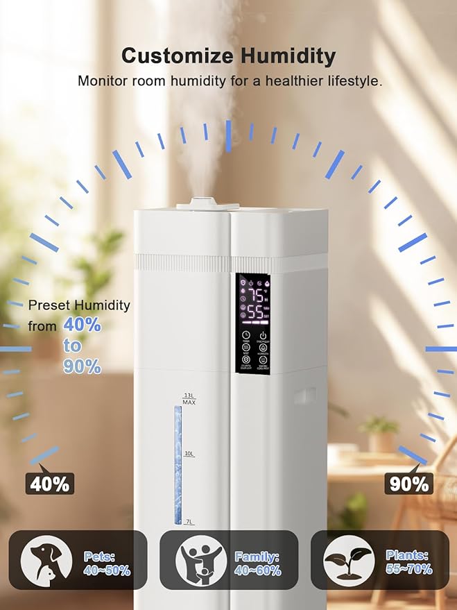 13L/3.4Gal Humidifiers for Bedroom, Ultrasonic Warm & Cool Mist Humidifier - Image 8