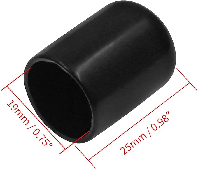 12Pcs Round Rubber End Caps 3/4" ID Vinyl Flexible Bolt Chair Foot Covers Screw - Image 2
