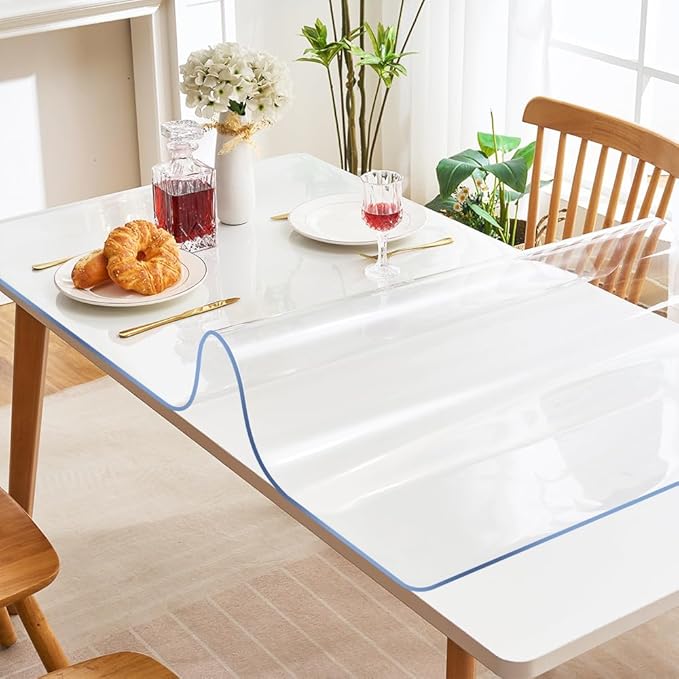 Wood Table Protector Cover Mat Tablecloth Protector Waterproof Wipeable Vinyl - Image 5