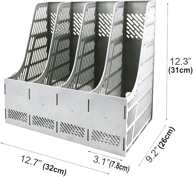 SAYEEC Sturdy Magazine Holder Organizer Desktop 4 Compartment File Holders - Image 2