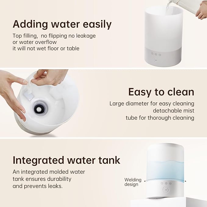 YOGIN Humidifiers for Bedroom Large room, Top fill 2.5L Ultrasonic cool mist - Image 7