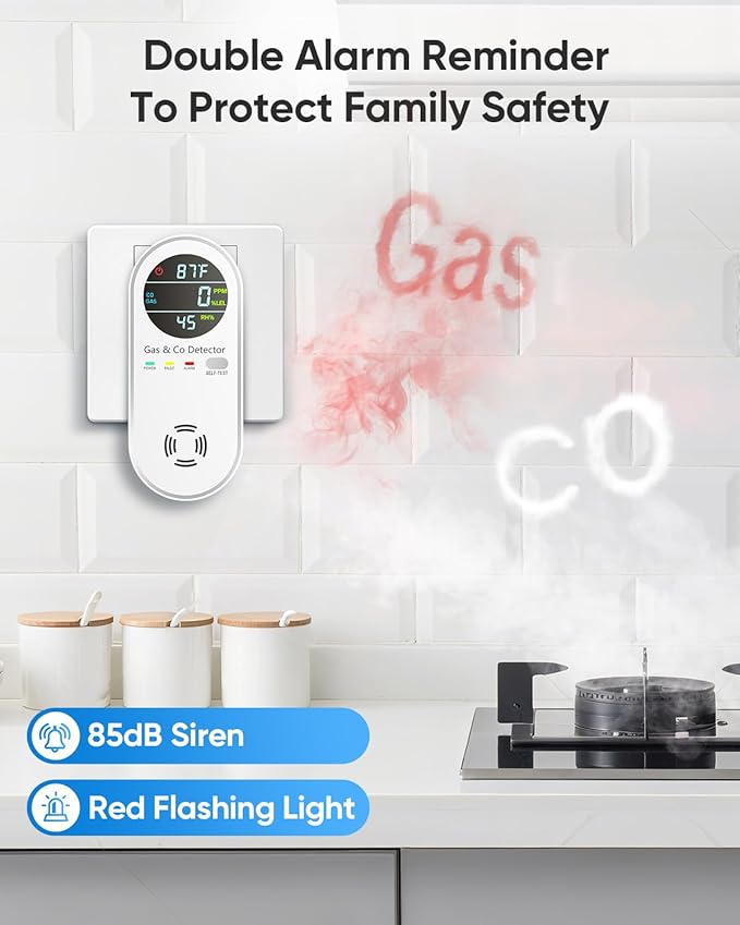 Carbon Monoxide Detectors & Natural Gas Detector, 4-in-1 Carbon Monoxide - Image 4