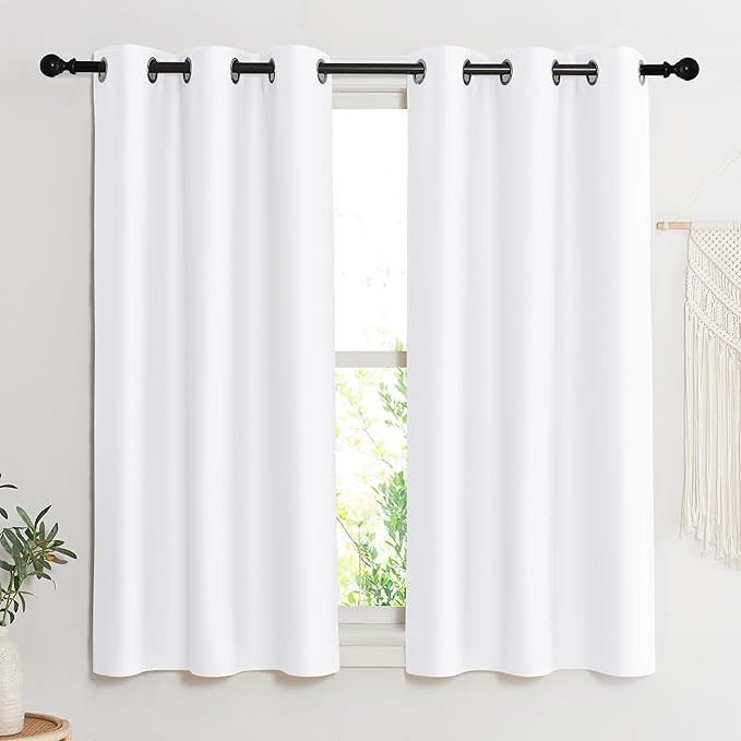 NICETOWN Room Darkening Window Treatment Curtain, Pure White, Single Panel by NICETOWN