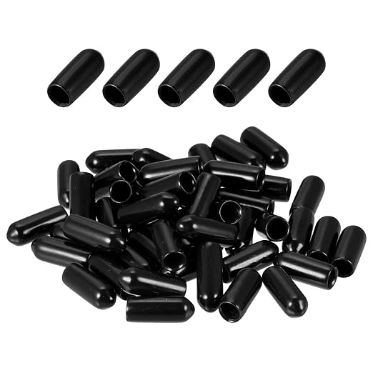 DMiotech 100 Pack 4mm ID Black Screw Thread Protectors Rubber End Caps Bolt by DMiotech