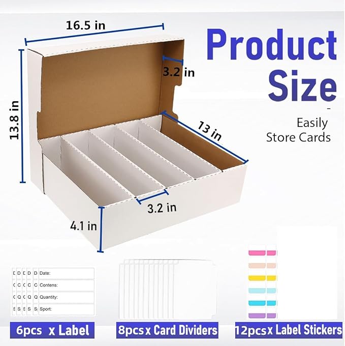 Sports Card Box 5 Row 3200 Count, Cardboard Card Storage Box - Image 4