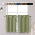 Chyhomenyc Sage Green Short Blackout Curtains 30 Inch Length, Small Kitchen by Chyhomenyc