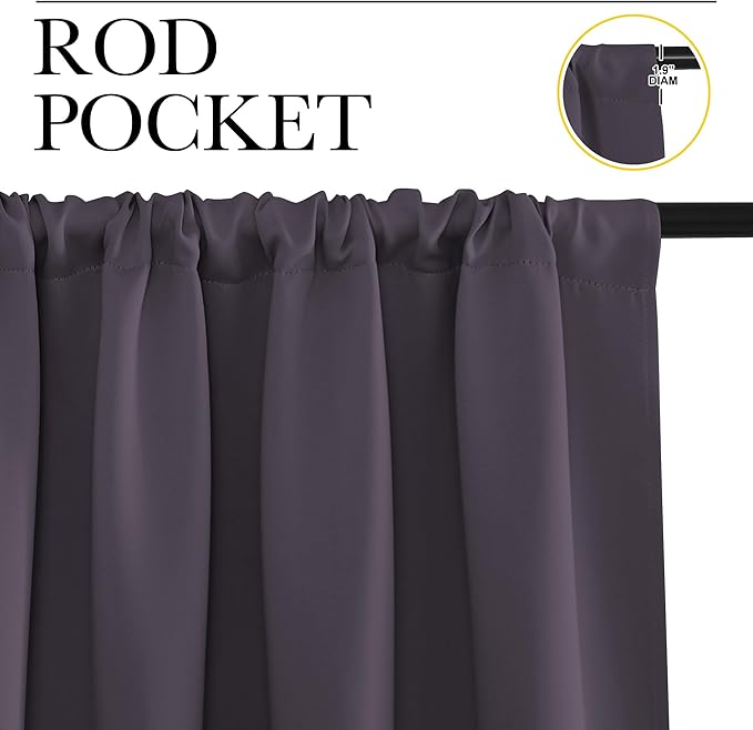 NICETOWN Blackout Curtains for Living Curtains, 52 by 63 Inch, Window Treatment - Image 2