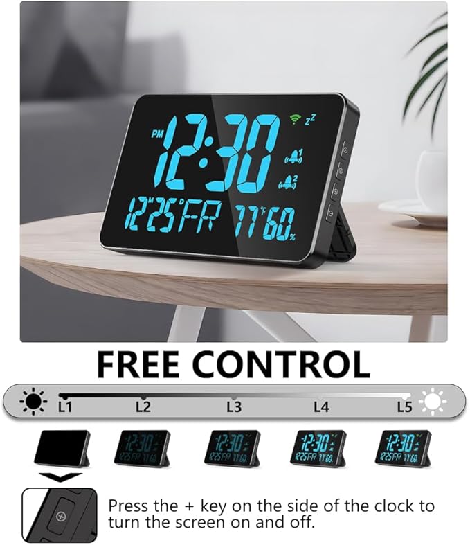 Walfront Tuya WiFi Digital Alarm Clock Desktop Clock Calendar Intelligent - Image 6