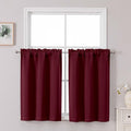 Chyhomenyc Short Burgundy Curtains 36 Inch Length, Small Kitchen Curtain Tier by Chyhomenyc