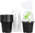 MIXC Plant Nursery Pots with Humidity Dome 4" Soft Transparent Plastic by MIXC