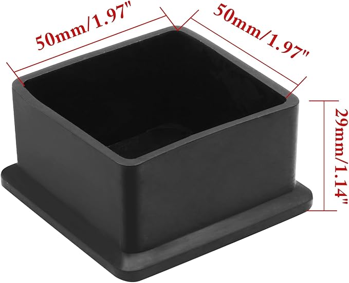8 Pcs Square PVC Furniture Leg Caps, Vinyl Flexible Chair Leg Floor Protectors - Image 2