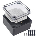 Junction Box, IP67 Waterproof ABS Black Project Box Clear Cover by Otdorpatio