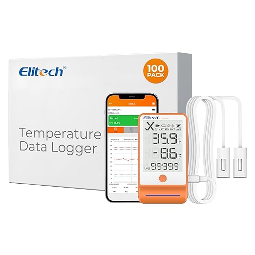 Elitech 100Pack Bluetooth Thermometer Data Logger Temperature by Elitech