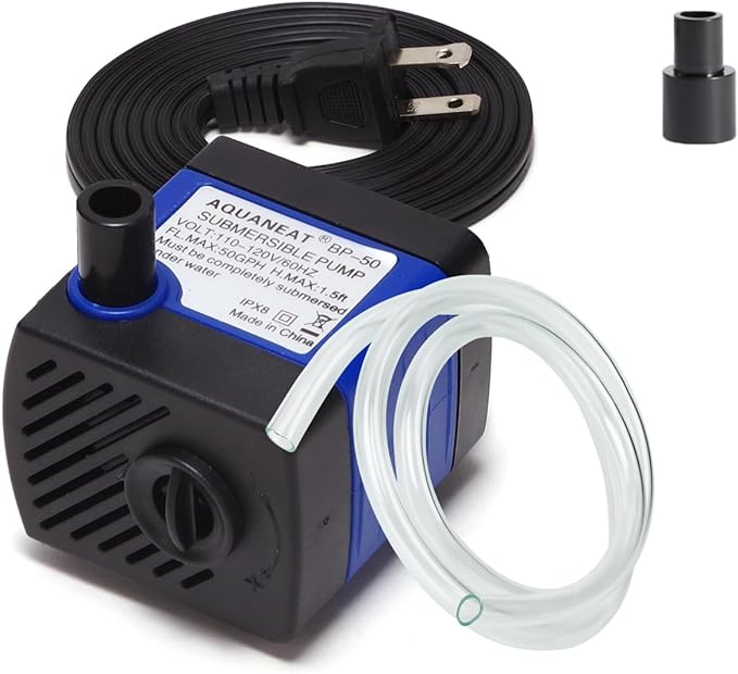 AQUANEAT Small Fountain Pump, 50 GPH Mini Submersible Water Pump by Aquaneat