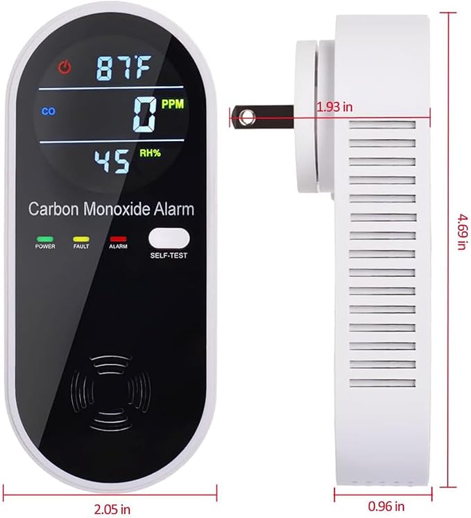 3-in-1 Carbon Monoxide Detector, Carbon Monoxide Detector Plug in Wall - Image 3