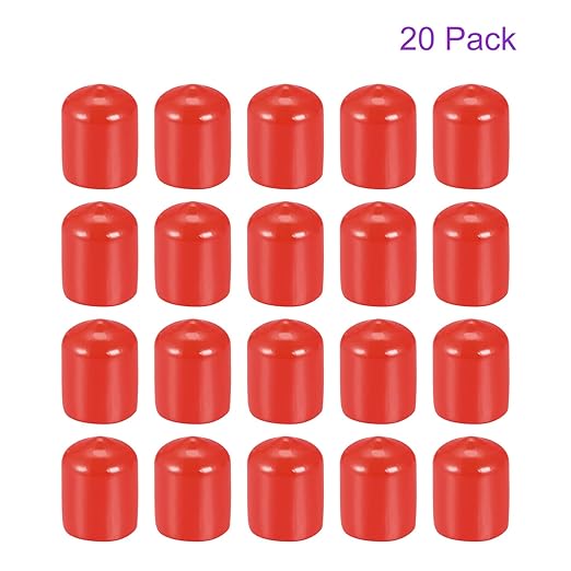 DMiotech 20 Pack 5/8" ID Red Screw Thread Protectors Rubber End Caps Bolt Covers - Image 6