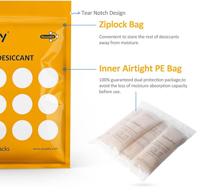 wisedry 112 Gram Silica Gel Desiccant Packs - Image 9