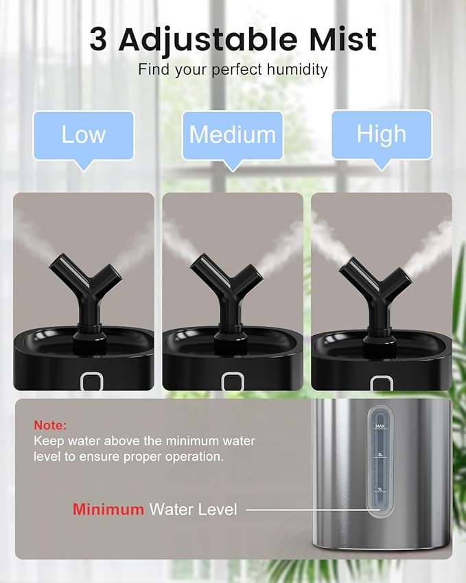 Feekaa Stainless Steel Humidifier, Easy Clean Dishwasher Safe, 4L/1Gal Cool - Image 6