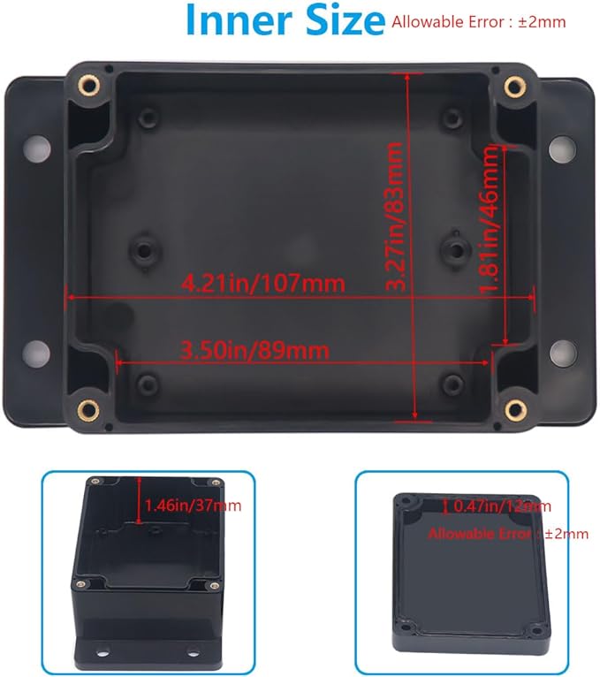 Project Box ABS Black Electrical Boxes IP67 Outdoor Waterproof Junction Box - Image 5