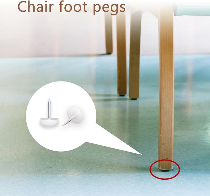 50 Pcs Furniture Feet Nail Plastic Glide Nails Round Chair Table Leg Protector - Image 7