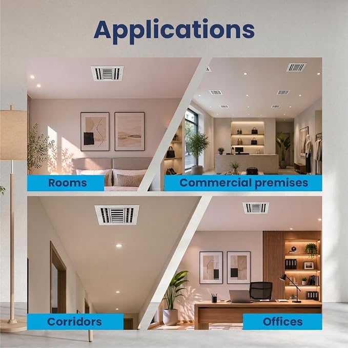 8x8 Aluminum 3-Way Air Vent Cover Wall or Ceiling HVAC Register Multi-Shutter - Image 5