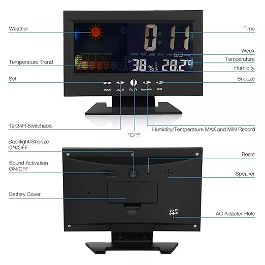 ikaufen Weather Station Wireless Indoor Thermometer Temperature Desk Digital - Image 4