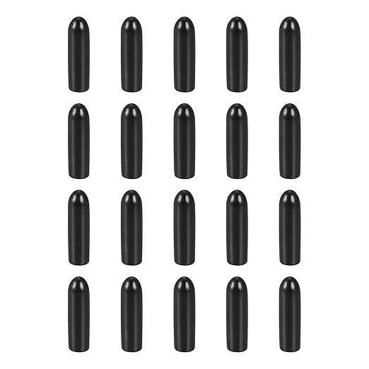 DMiotech 20 Pack 3/32" ID Black Screw Thread Protectors Rubber End Caps Bolt by DMiotech